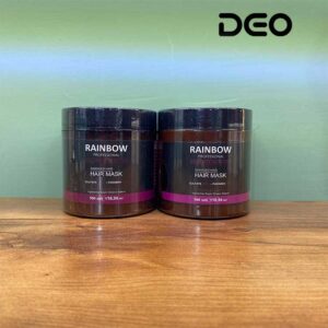 ماسک مو ۵۰۰ میل بدون سولفات Rainbow مناسب موهای آسیب دیده حاوی کراتین و روغن آرگان