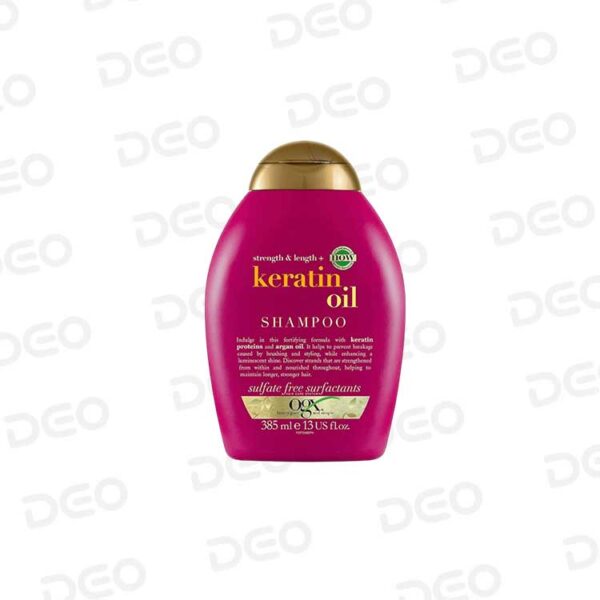 شامپو کراتین اویل 385 میل او جی ایکس OGX مدل strength length اصل بلند کننده و ضد موخوره مو