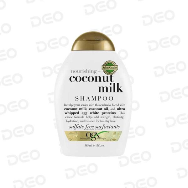 شامپو و نرم کننده 385 میل او جی ایکس OGX مدل Coconut Milk مغذی و نرم کننده فوق العاده مو