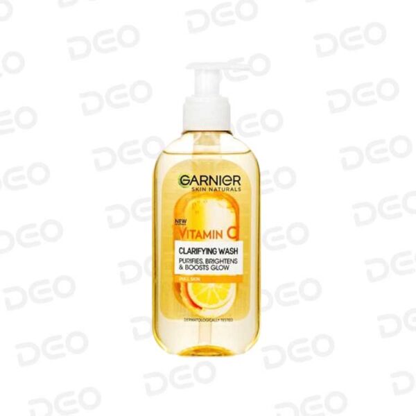 ژل شستشوی صورت 200 میل گارنیر مدل Vitamin C حاوی عصاره لیمو و ویتامین سی